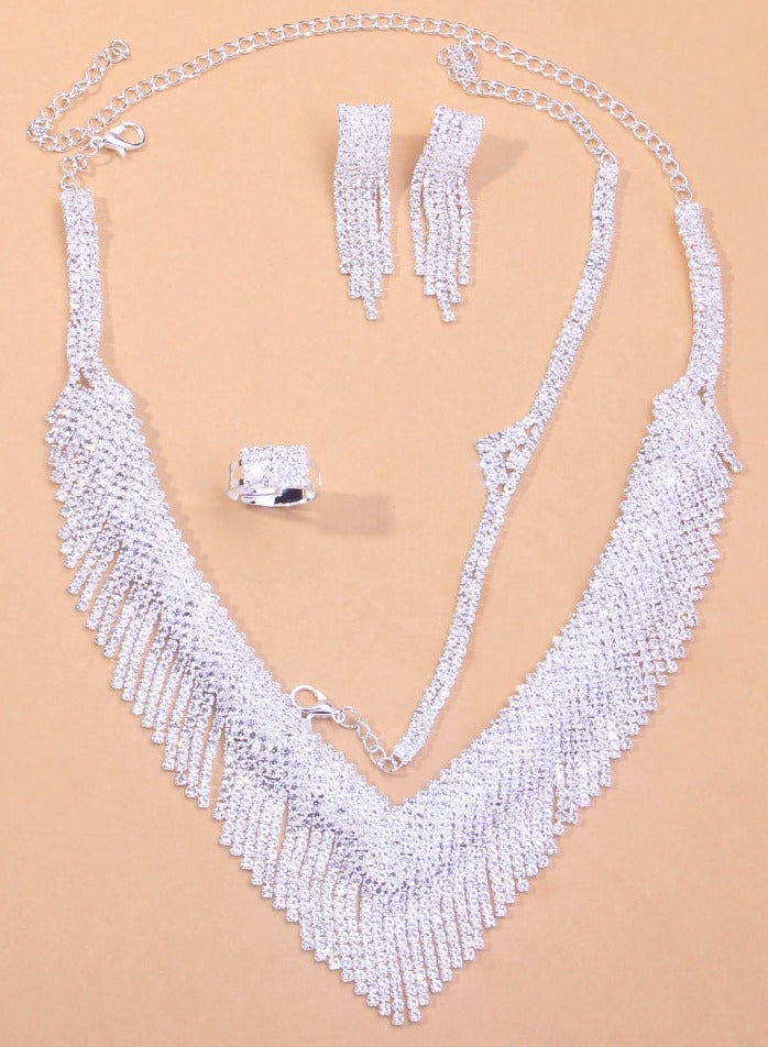 Mark Fairwhale Micro Inlaid Zircon Tassel Necklace Four Piece Set - Image 2
