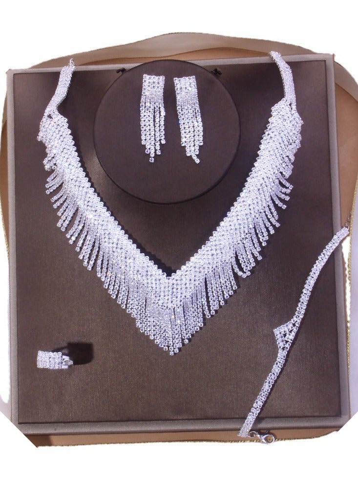 Mark Fairwhale Micro Inlaid Zircon Tassel Necklace Four Piece Set - Image 4
