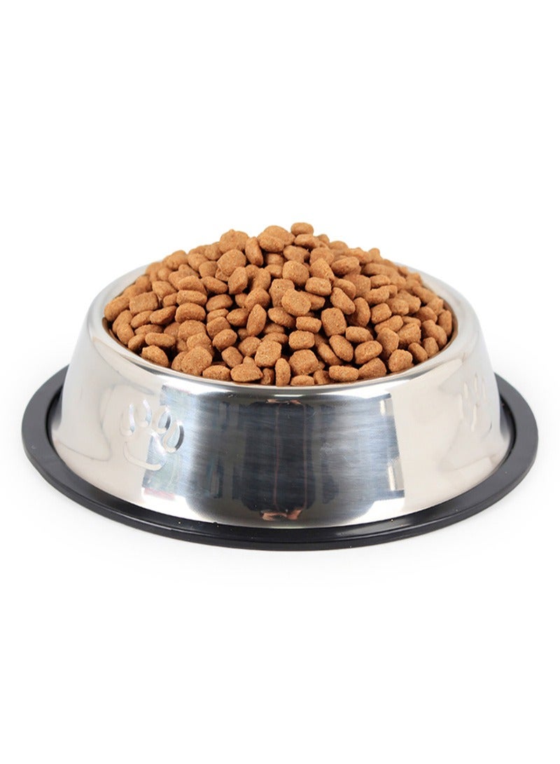 Footprint Stainless Steel Dog Bowl Dog Bowl Fall Resistance Anti-skid Thickening Pet Feeding Supplies Pet Bowl - Image 2