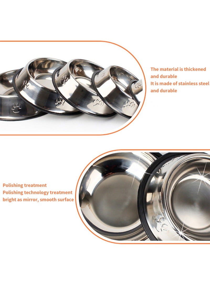 Footprint Stainless Steel Dog Bowl Dog Bowl Fall Resistance Anti-skid Thickening Pet Feeding Supplies Pet Bowl - Image 5