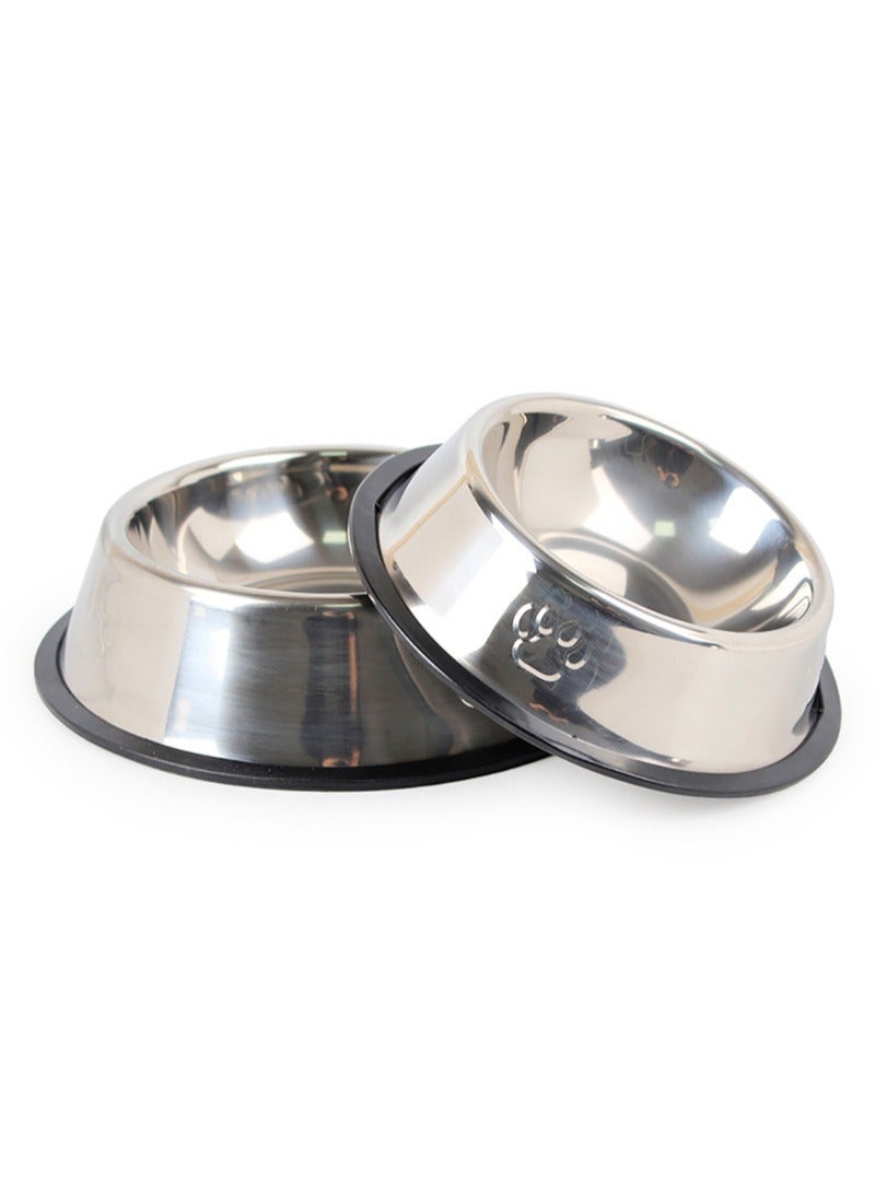 Footprint Stainless Steel Dog Bowl Dog Bowl Fall Resistance Anti-skid Thickening Pet Feeding Supplies Pet Bowl - Image 1