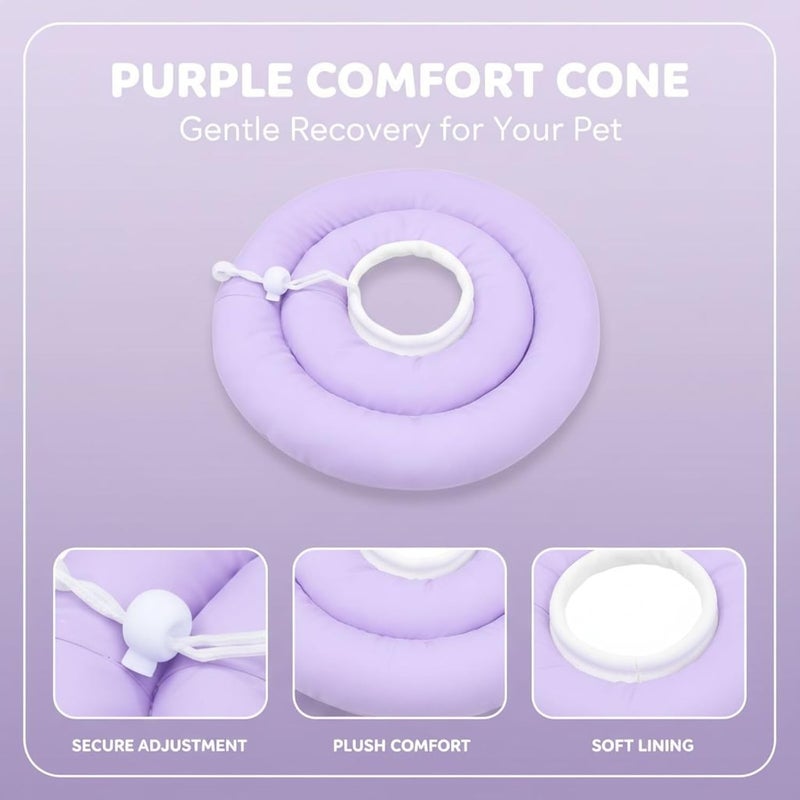 Soft Dog Cone, 9.8 in Adjustable Two-Layer Recovery Dog Donut Collar, Comfy Polyester Waterproof Puppy Cone Alternative, for Post Surgery Anti-Bite Lick Wound Healing and Pet E-Collar - Image 4
