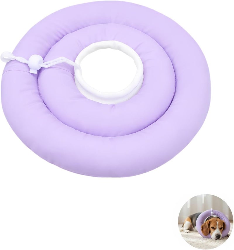 Soft Dog Cone, 9.8 in Adjustable Two-Layer Recovery Dog Donut Collar, Comfy Polyester Waterproof Puppy Cone Alternative, for Post Surgery Anti-Bite Lick Wound Healing and Pet E-Collar - Image 2