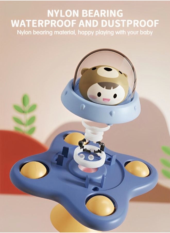 GROIC - 3 Pcs Suction Cup Spinner Toys, 3D Cartoon Sensory Spinning Top Toys for Toddlers, Bath Teething Montessori STEM Fidget Spinning Toys for Babies - Image 1