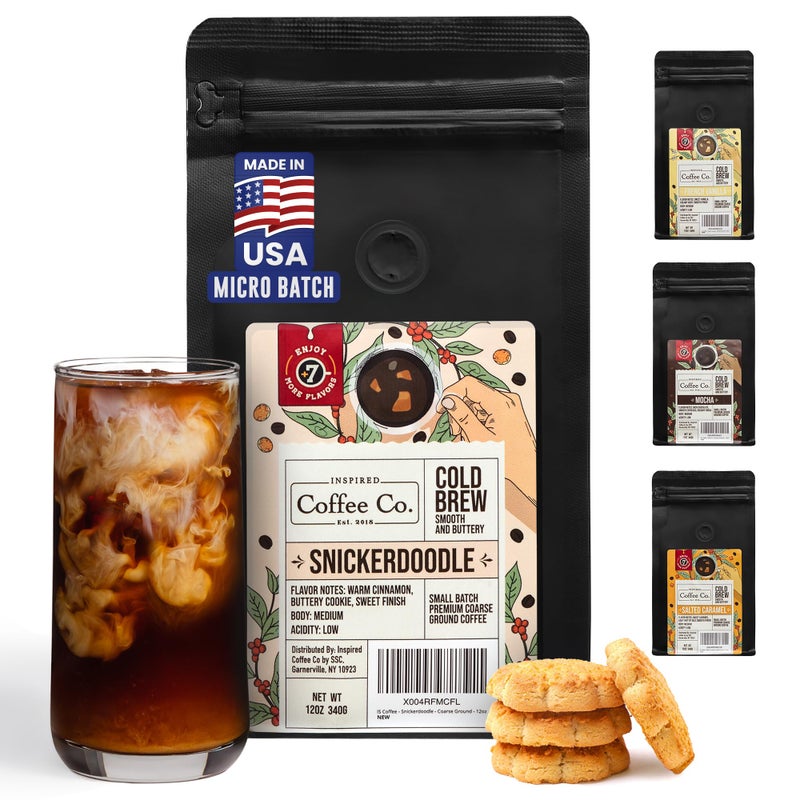 Inspired Coffee Co Snickerdoodle Flavored Cold Brew Coarse Ground Coffee Beans  Medium Roast  Low Acid Coffee Smoother Taste  100 Arabica  12 oz Resealable Bag - Image 3