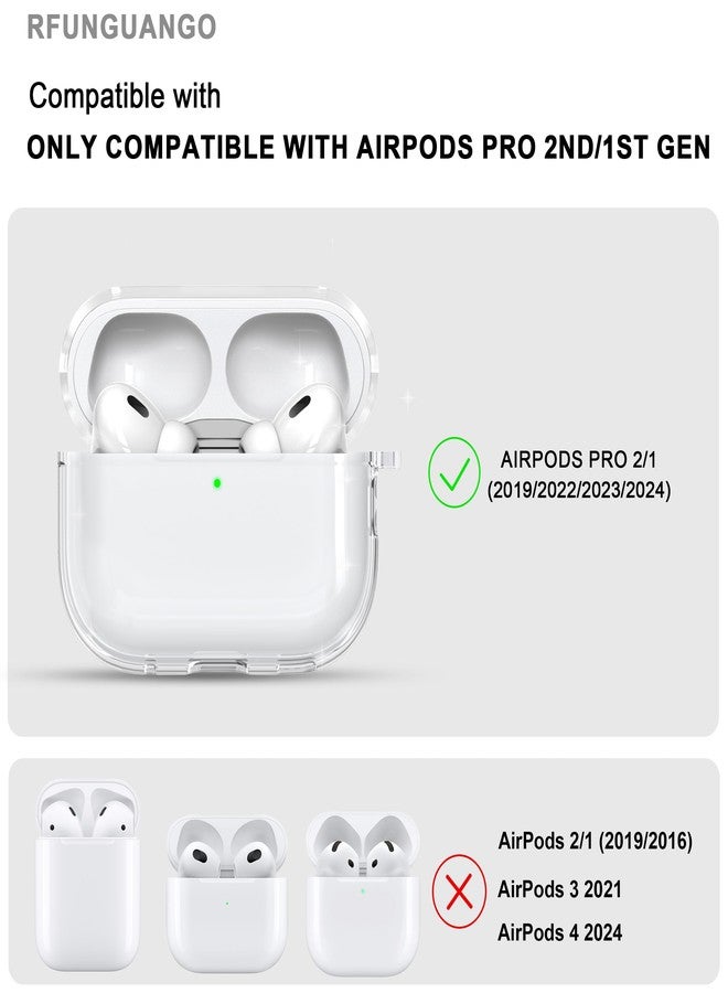 RFUNGUANGO for Airpods Pro 2nd Gen/1st Gen Protective, Soft TPU airpods pro 2 case, Transparent with Cleaning Kit, with Keychain, for air podspro2 case, Unisex -White - Image 2