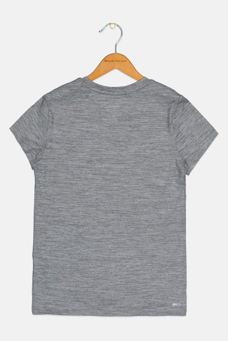PUMA Kids Girl Sportswear Fit Short Sleeve Running T-Shirt, Grey - Image 3