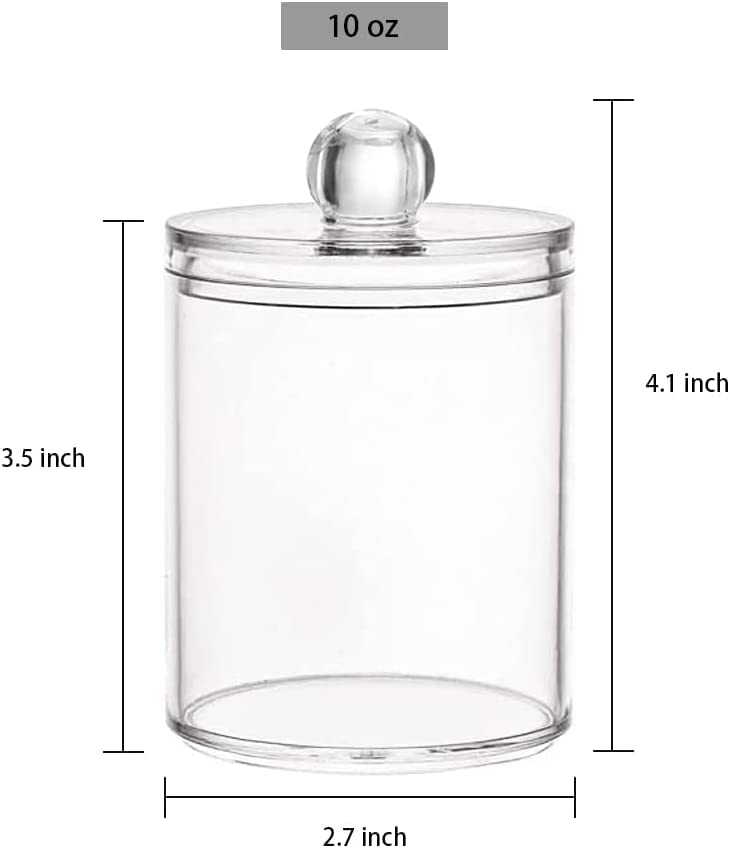 Zeinwap Cottonswab Storage Dispenser, Clear Cotton Ball Holder Cotton/Earbud Holder Box, Cosmetics Makeup Storage Holder Box for Women Organizer Container with Lid (Pack of 2) - Image 2