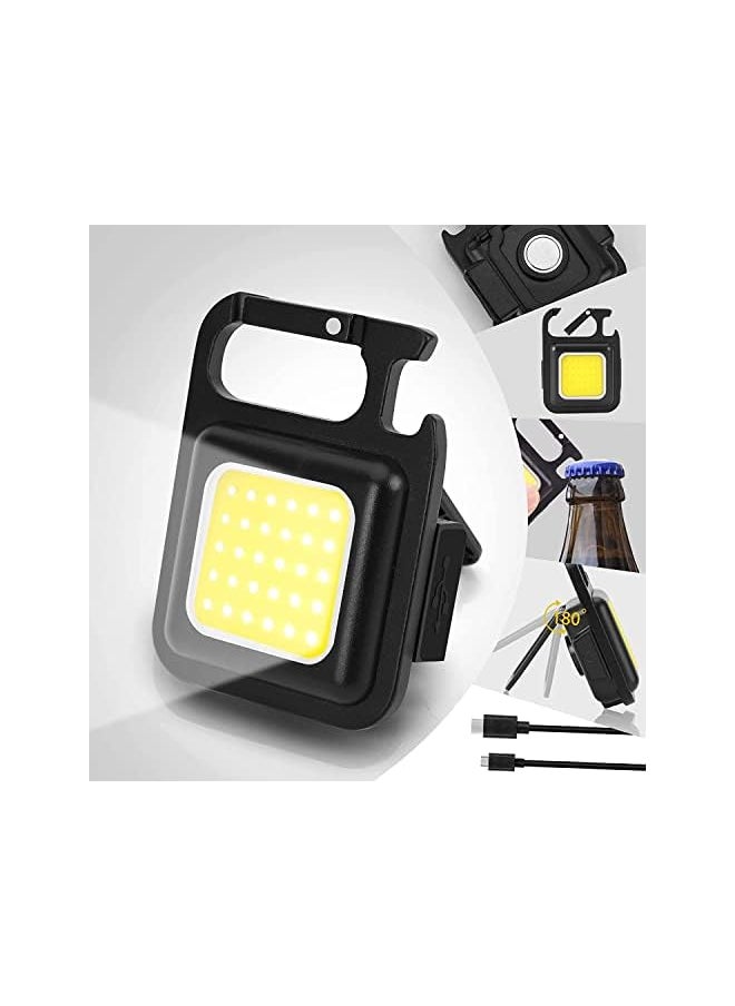 PROMASS BZ Small COB Work Light, Rechargeable Mini Flashlight 800 High Lumens 4 Light Modes, Pocket Led Flashlight with Folding Bracket Bottle Opener and Magnet Base for Running, Fishing & Camping Accessories  - Image 2