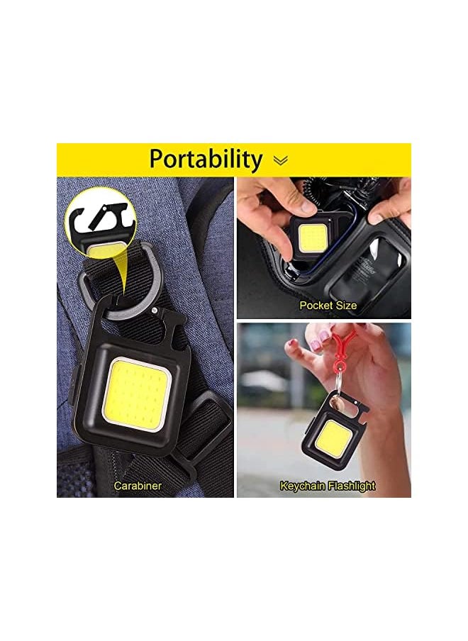 PROMASS BZ Small COB Work Light, Rechargeable Mini Flashlight 800 High Lumens 4 Light Modes, Pocket Led Flashlight with Folding Bracket Bottle Opener and Magnet Base for Running, Fishing & Camping Accessories  - Image 5