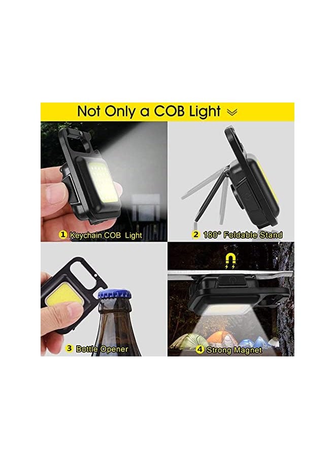 PROMASS BZ Small COB Work Light, Rechargeable Mini Flashlight 800 High Lumens 4 Light Modes, Pocket Led Flashlight with Folding Bracket Bottle Opener and Magnet Base for Running, Fishing & Camping Accessories  - Image 3