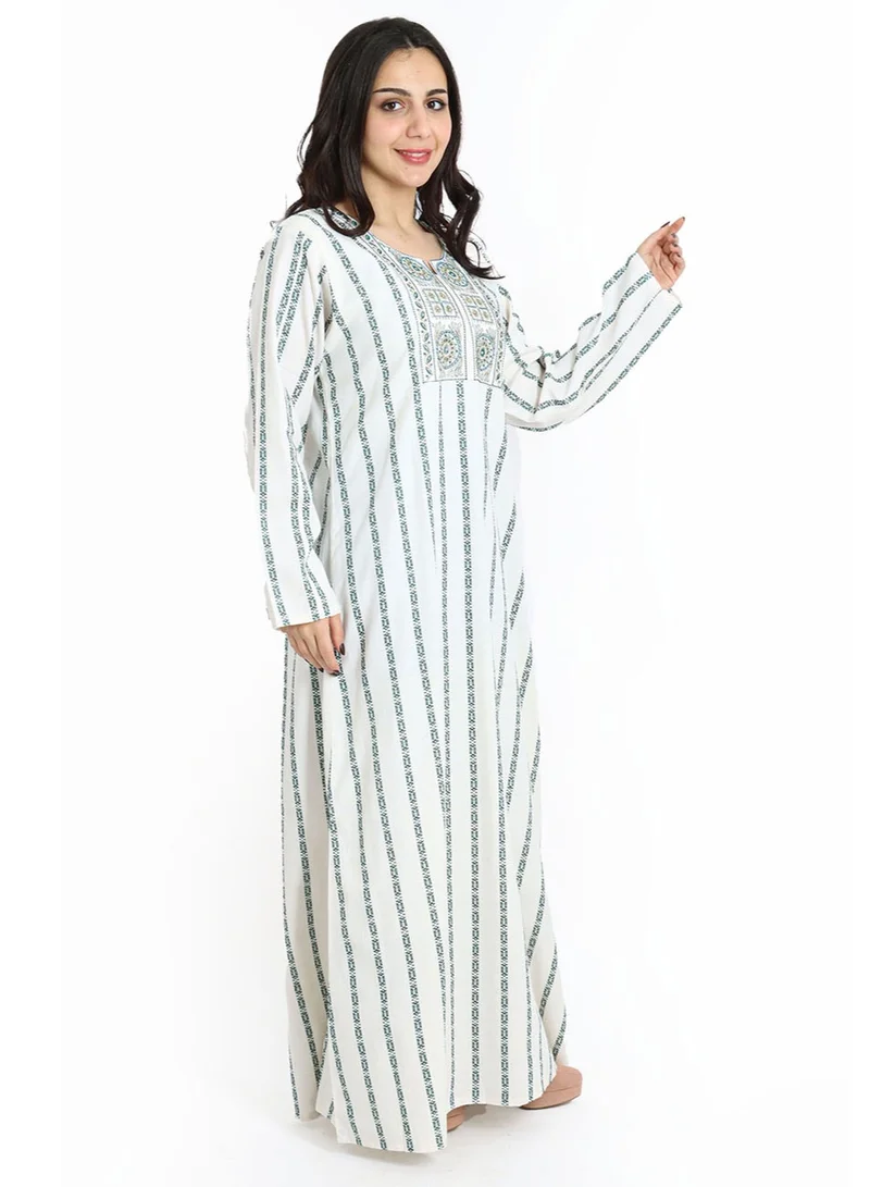 IKKXA Embroidered Jalabiya IK1599 Green