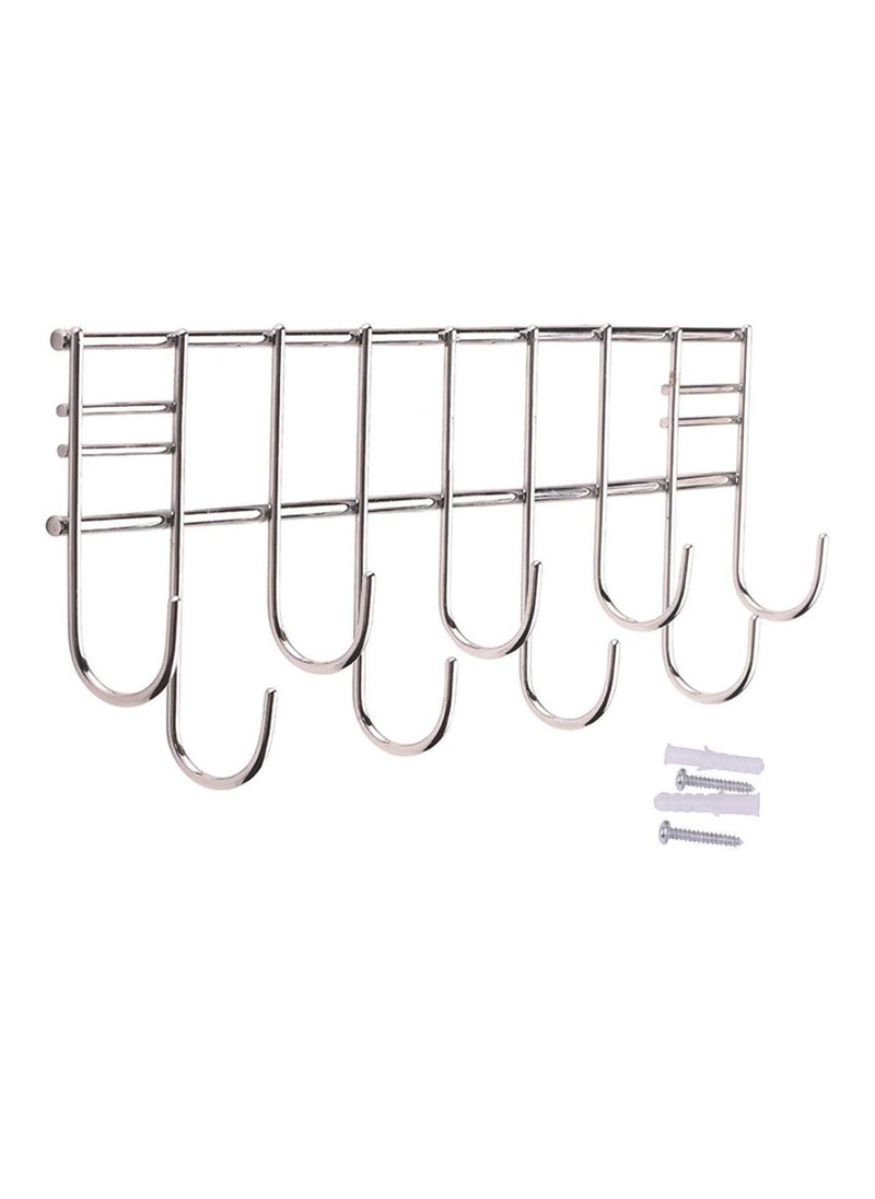 sulfar Sulfar Stainless Steel Hook Hanger Rail Towel Rod Hook Rail for Bathroom and Kitchen (Silver) Pack of 1  - Image 1