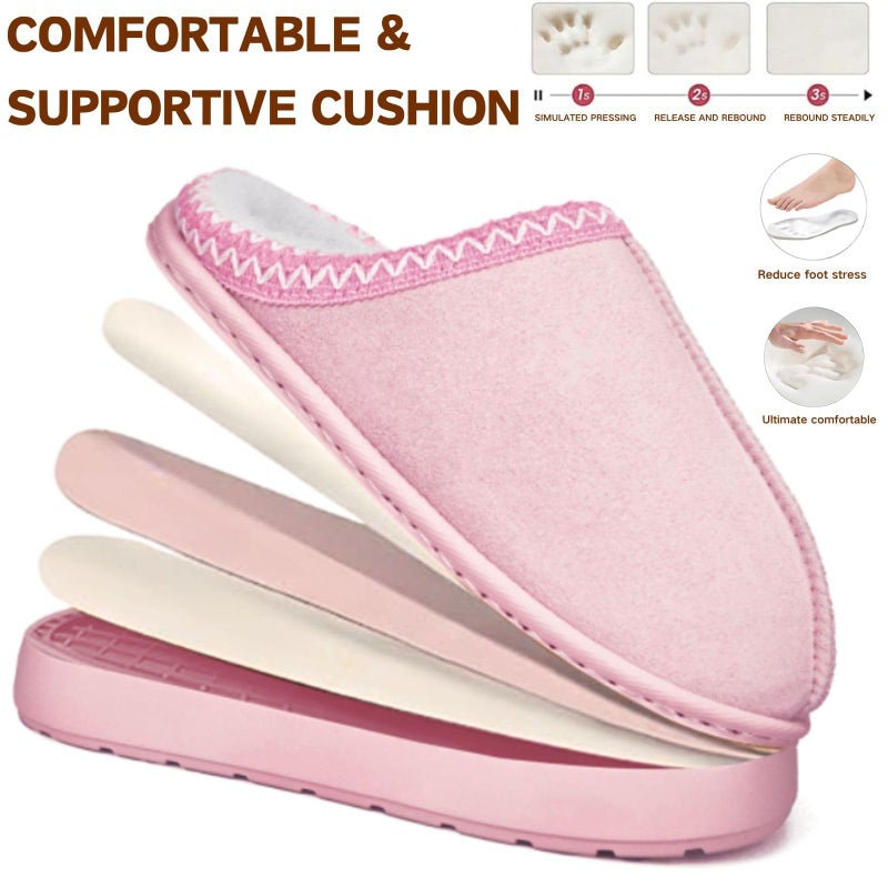 BERANMEY نعال بيرانمي فuzzy من رغوة الذاكرة للنساء والرجال، أحذية منزلية مريحة مع نعل مضاد للانزلاق، دافئة مبطنة بالفرو، نعال داخلية وخارجية قصيرة الكاحل غير قابلة للانزلاق - Image 5