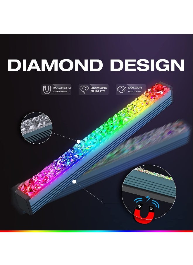 Acrylic ARGB LED Strip for Gaming Case with 5V 3-pin ARGB LED and 4-pin Header Adapter, Compatible with Aura SYNC, Gigabyte RGB Fusion, MSI Mystic Light Sync(280MM)