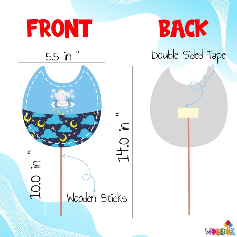 WOBBOX WOBBOX Baby Shower Combo of Party Props 28 Pcs & Boy Or Girl We Love You Bunting Banner, with Mommy to be Rose Red Sash Baby Shower Decoration Item (Pack of 3)  - Image 3
