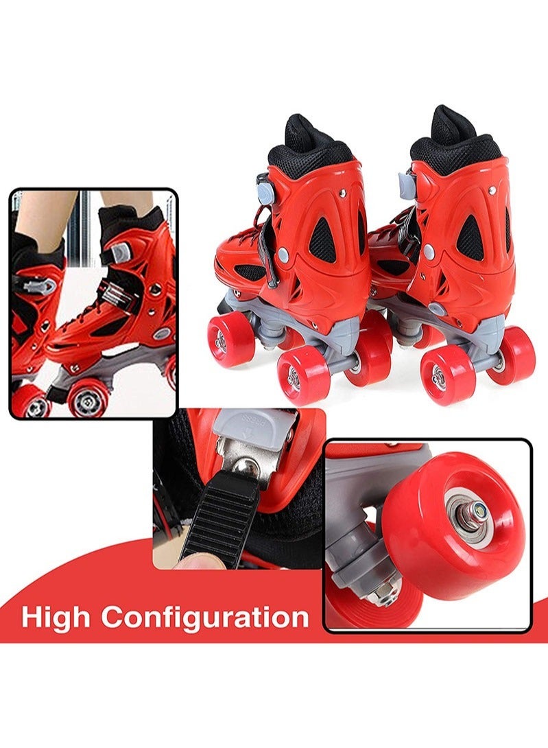 Loquat Skates Shoes for Beginners Four-wheel Adjustable Skate Shoes with Built-In Adjusters Indoor Outdoor Fitness Skates Roller Boots for Boys  Girls XS:(27-30cm) - Image 4