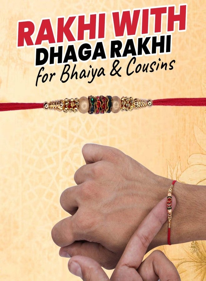 KYNA Rakshabandan Special Combo of Thread Rakhi for Brother and Bhabhi Multicolour Pack of 1 - Image 4