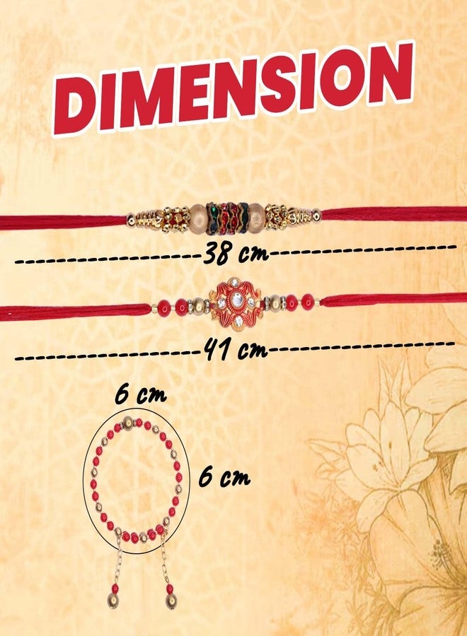 KYNA Rakshabandan Special Combo of Thread Rakhi for Brother and Bhabhi Multicolour Pack of 1 - Image 2