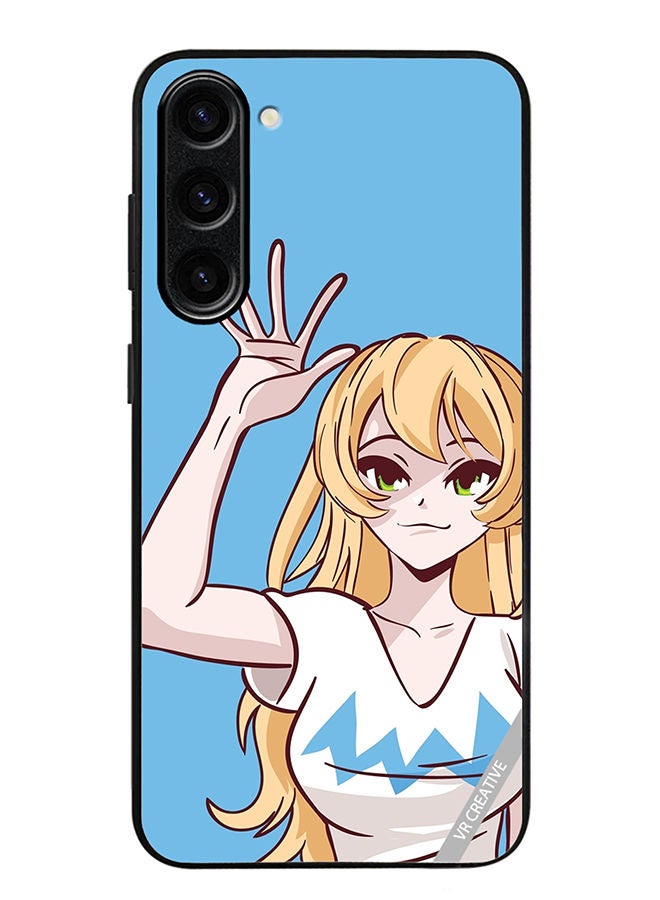 VR CREATIVE Protective Case Cover For Samsung Galaxy S23 Anime Girl Waving Hand Design Multicolour - Image 1