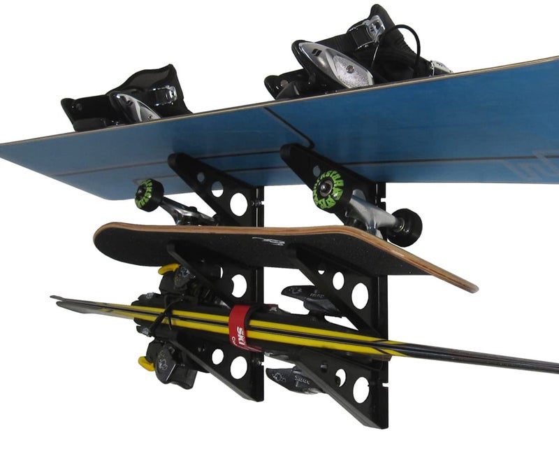 StoreYourBoard رف تخزين الزلاجات واللوحات الثلجية من ستور يور بورد، بلاستيك ABS، أسود، 20 بوصة - Image 1