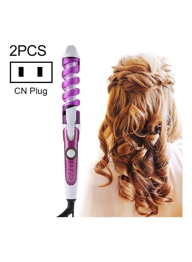 NIBEMINENT Hair Styling Tool Curler Roller Spiral Curling Iron Purple - Image 1