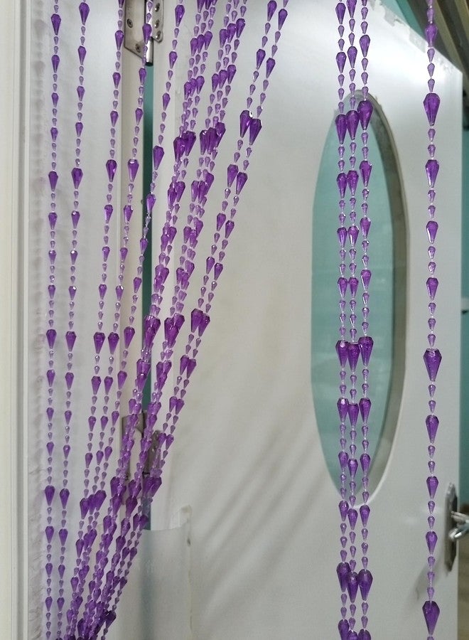 ave split Beaded Curtain Doorways Acrylic Hanging Door Beads String Curtains Tassel Room Divider Screen Decor for Doorway Window Living Room Wedding (042 Purple, 39 inch x 78.7 inch) - Image 2