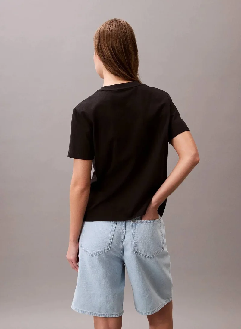 Calvin Klein Jeans Black Short Sleeve T-Shirt for Women | Best Price UAE