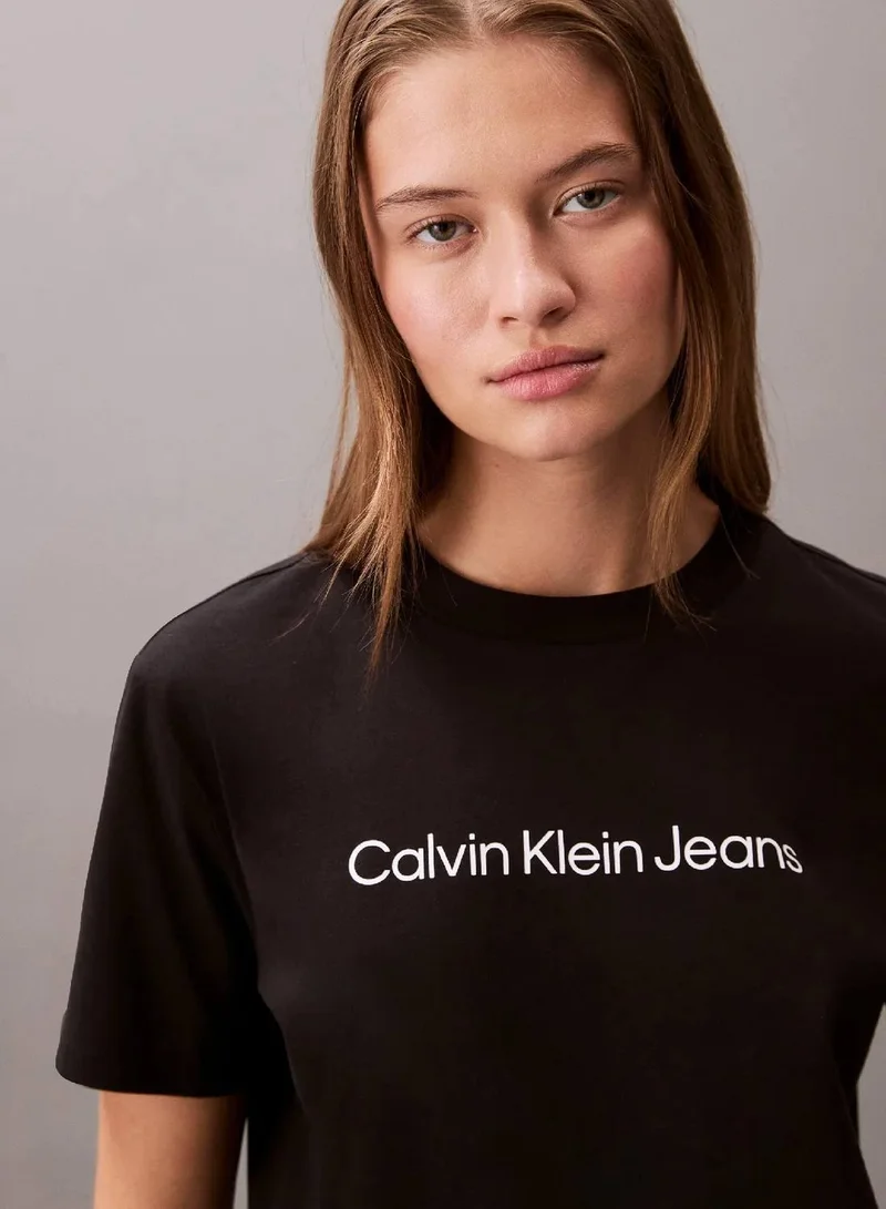 Calvin Klein Jeans Black Short Sleeve T-Shirt for Women | Best Price UAE
