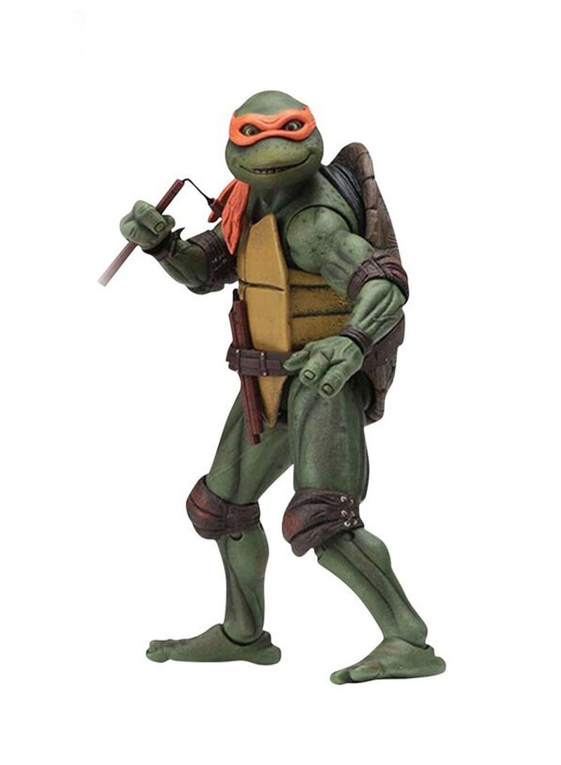 سلاحف النينجا المراهقون المتحولون TMNT 1990 إصدار الفيلم المحدود 7 بوصة نموذج مجسم لعبة الأطفال الحلي المكتبية (السلحفاة البرتقالية) - Image 1