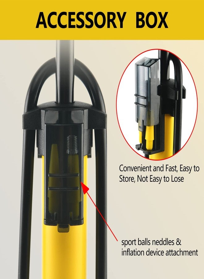 TOOLITIN Floor Bike Pump with Gauge,160 PSI High Pressure,Bicycle Pump Compatible with Presta and Schrader Valve,Bike Tire Pump for Road Bike,MTB,Hybrid,Balls - Image 5