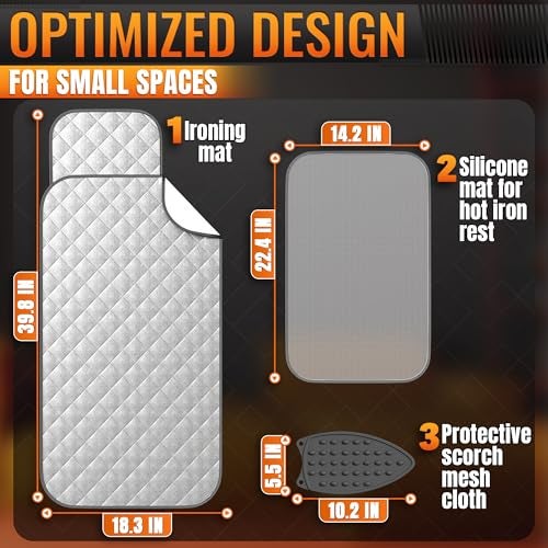 AZZORI Portable Ironing Mat for Table Top – Foldable Ironing Pad for Table (39.8" x 18.3") with 4-Layer Heat-Resistant Fabric & Magnetic Edges – Easy to Store, Designed for Small Spaces & Quick Ironing - Image 2