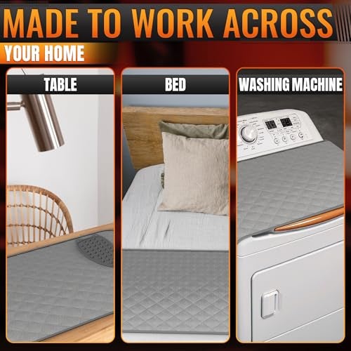 AZZORI Portable Ironing Mat for Table Top – Foldable Ironing Pad for Table (39.8" x 18.3") with 4-Layer Heat-Resistant Fabric & Magnetic Edges – Easy to Store, Designed for Small Spaces & Quick Ironing - Image 5