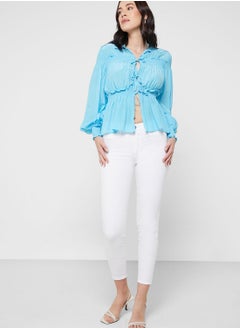 WHISTLES Front Tie Detail Shirt  - Image 4