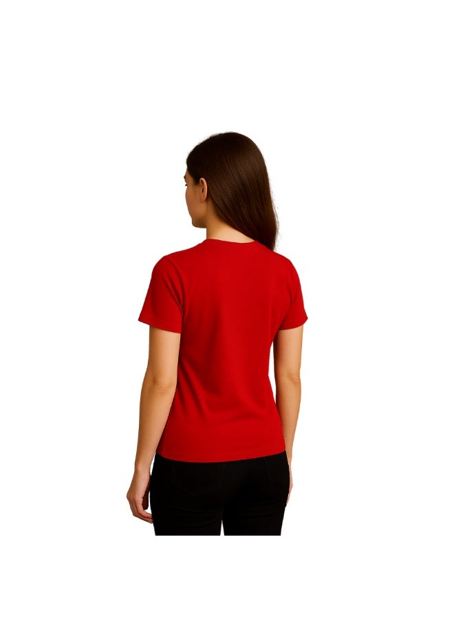 PRINTSHOP4ME Adult Round Neck Combed Women's T Shirt 190 GSM Pure Cotton Basic Colors - Image 5