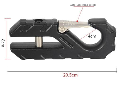 Keazet 40CR Steel Hawse Fairlead with Magnetic Mount & Tow Hook - 20,000LBS Capacity, 10" (254mm) Forged Winch Fairlead for Off-Road Recovery, Anti-Tilt Design Fits SUV/Truck/ATV (Black) - Image 3