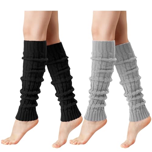 Pleneal Leg Warmers for Women - 1/2/3 Pairs Fashion Cable Knit Warm Leg Warmers 80s Accessories for Party Sports Yoga - Image 1