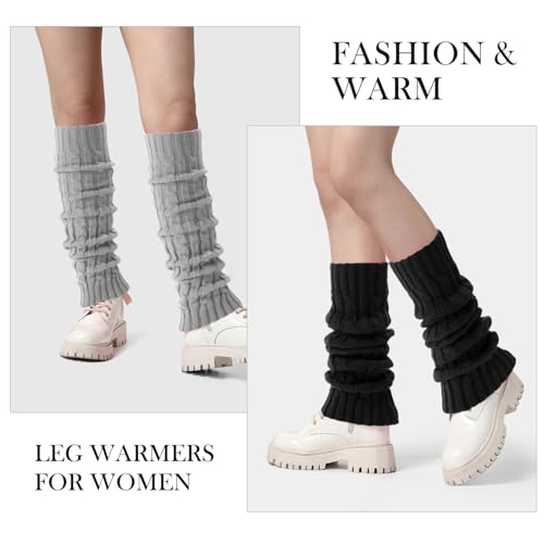 Pleneal Leg Warmers for Women - 1/2/3 Pairs Fashion Cable Knit Warm Leg Warmers 80s Accessories for Party Sports Yoga - Image 2