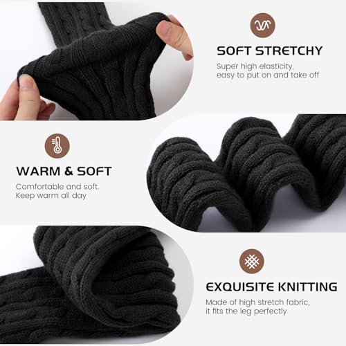 Pleneal Leg Warmers for Women - 1/2/3 Pairs Fashion Cable Knit Warm Leg Warmers 80s Accessories for Party Sports Yoga - Image 4
