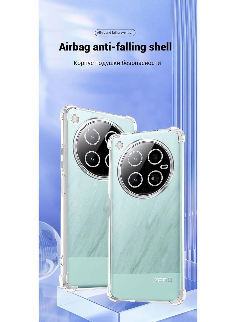 For Infinix Zero 40 Shockproof Silicone Back Defender Cover , Defender Corners and Semi Transparent Back Compatible With Infinix Zero 40 (6.78") (Clear) - Image 3