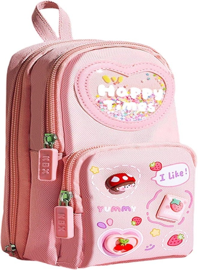 CLICKSY Stylish Pencil Case 6 Layer with 3 Compartment Large Capacity Pen Pencil Pouch Multifunctional Pouch for School Kids Stationary Gift for Child (Pink) - Image 1