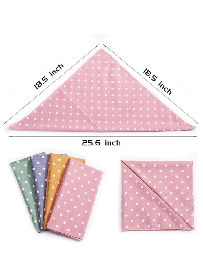 erorex Dog Bandanas - 4PCS Birthday Gift Soft Cotton Puppy Kerchief Washable Daily Bibs Pink Green Blue Orange Comfortable Scarfs, Adjustable Accessories for Small Medium Large Girl Boy Pup Cat Pet - Image 3