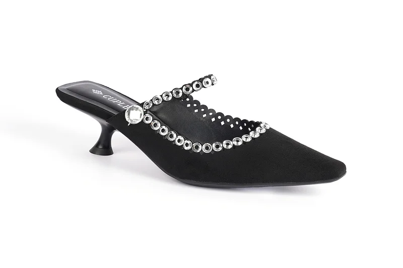 Cuple Ladies Slip-On Mules embellished