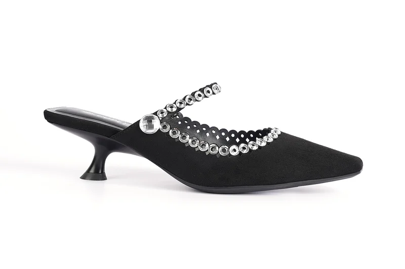 Cuple Ladies Slip-On Mules embellished