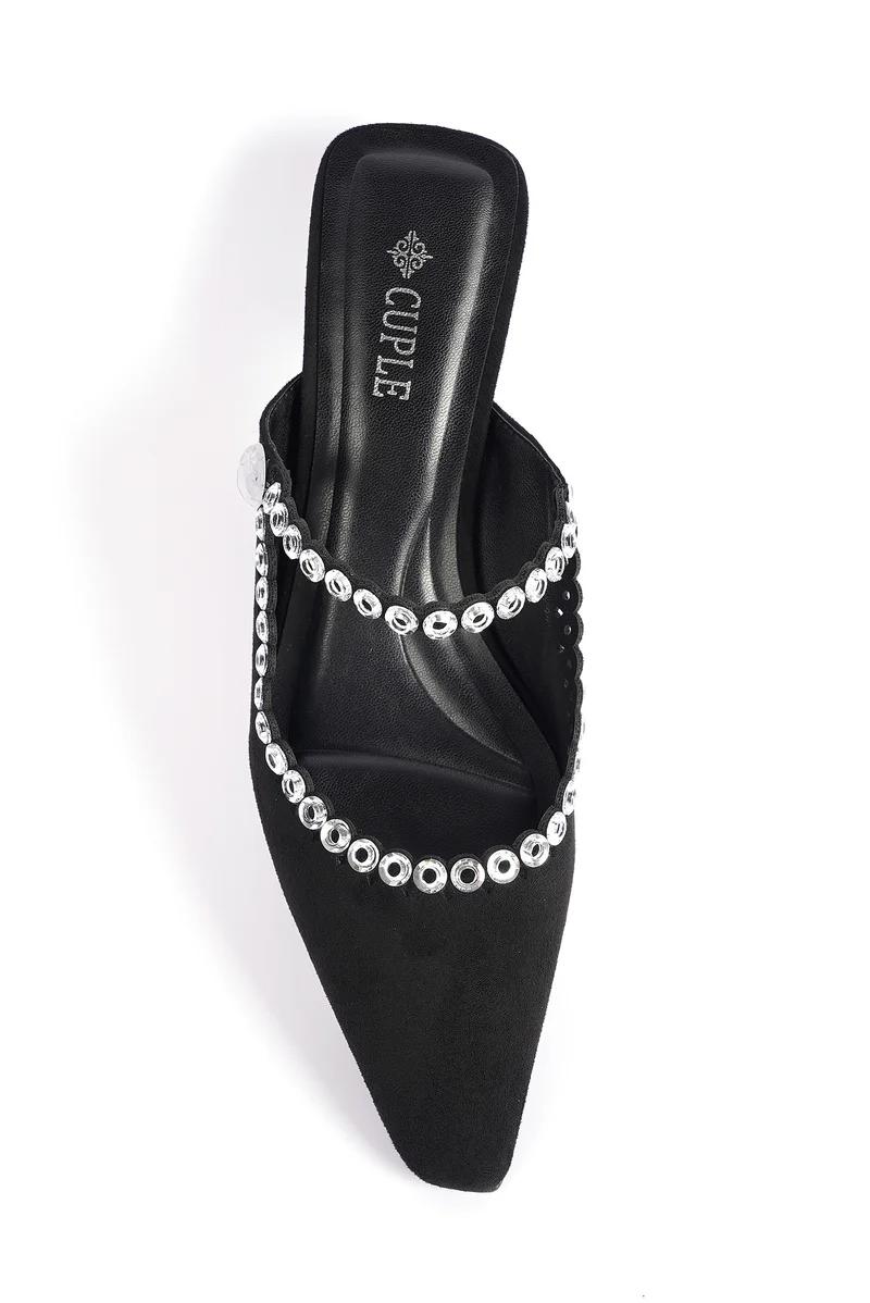Cuple Ladies Slip-On Mules embellished