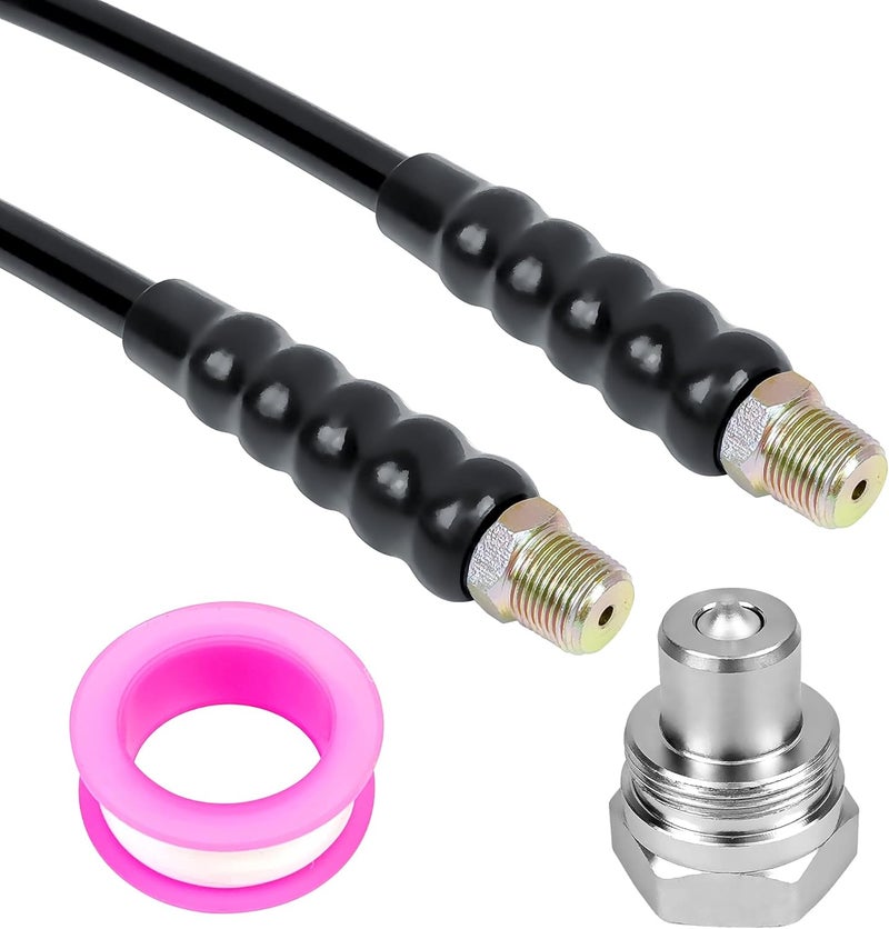 AMZCNC 10' High Pressure Hydraulic Hose with CH-604 Coupler, 3/8" Thread - Image 2