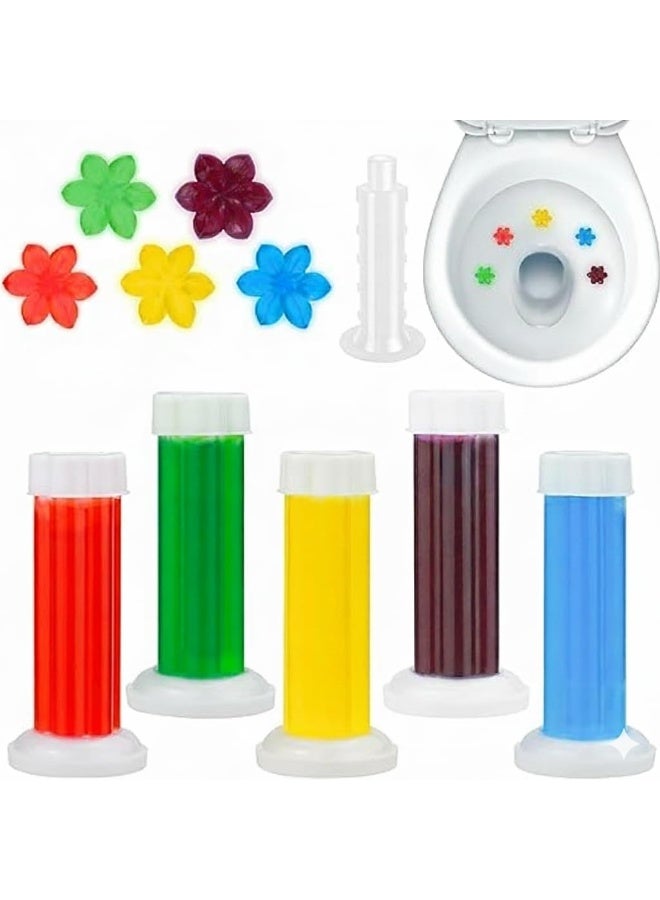 12 Seals in 1 Pack Flower-Shaped Toilet Cleaner Gel - Odor and Stain Remover Gel, Floral Scented Bathroom Cleaner, Long-Lasting Fragranced Gel for Toilet and Bathtub Cleaning, Easy-to-Use Gel Seals in Random Colors - Image 1