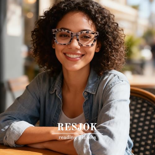resjok Reading Glasses for Women - Fashion Blue Light Blocking Readers wiht Spring Hinge Anti Eyestrain Eyeglasses (Champ, 1.5x) - Image 4