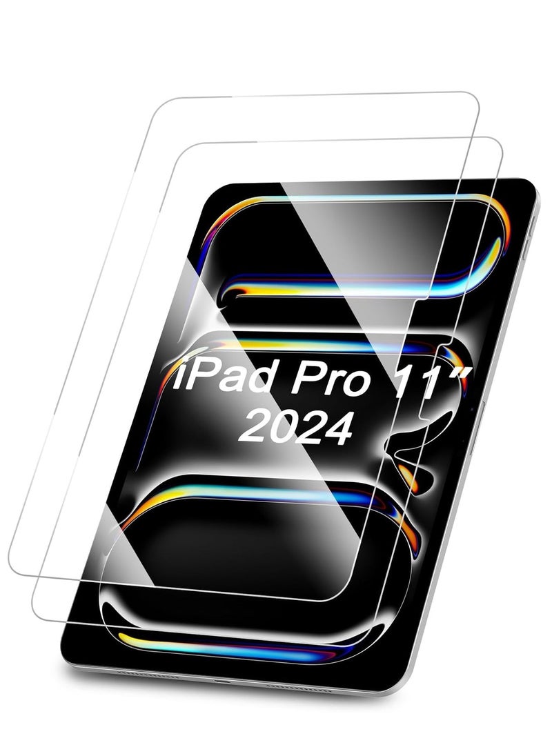 Aookay [2 Pack] Screen Protector for iPad Pro 11 inch 2024, HD Clear 9H Tempered Glass Film with Face ID & Apple Pencil Pro Compatible, High Sensitivity Case Friendly  - Image 1