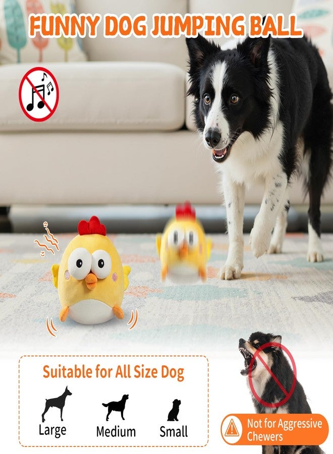 VOXGET Interactive Dog Toy Ball for Small Dogs, Rechargeable Chicken Bounce Ball with Upgrade Removable Zipper for Large Dogs, Squeaky Move Jump Toy for Pets Keep Busy, No Loud Music (Yellow Chicken) - Image 4